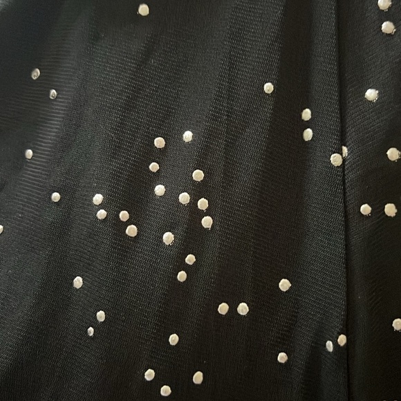 Black sheer flare rave pants with jewels, tight waistband - Picture 4 of 4